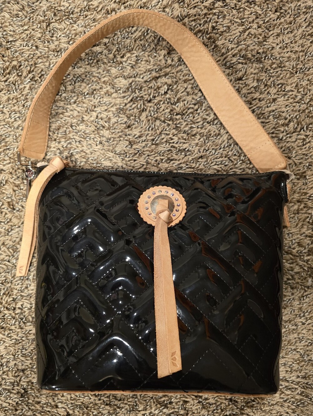 Consuela Inked Downtown Crossbody bag featuring a quilted black patent exterior - Picture 12 of 14